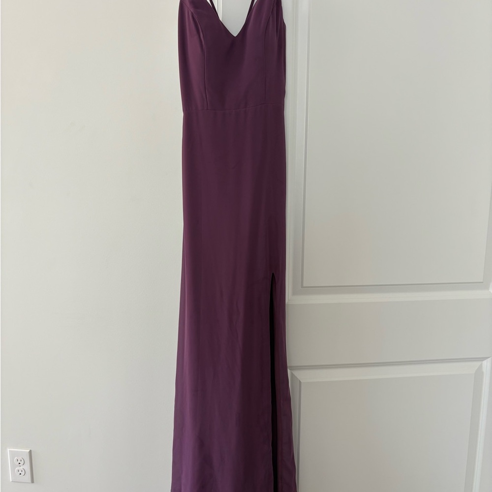 Purple Sleeveless V-Neck Maxi Gown